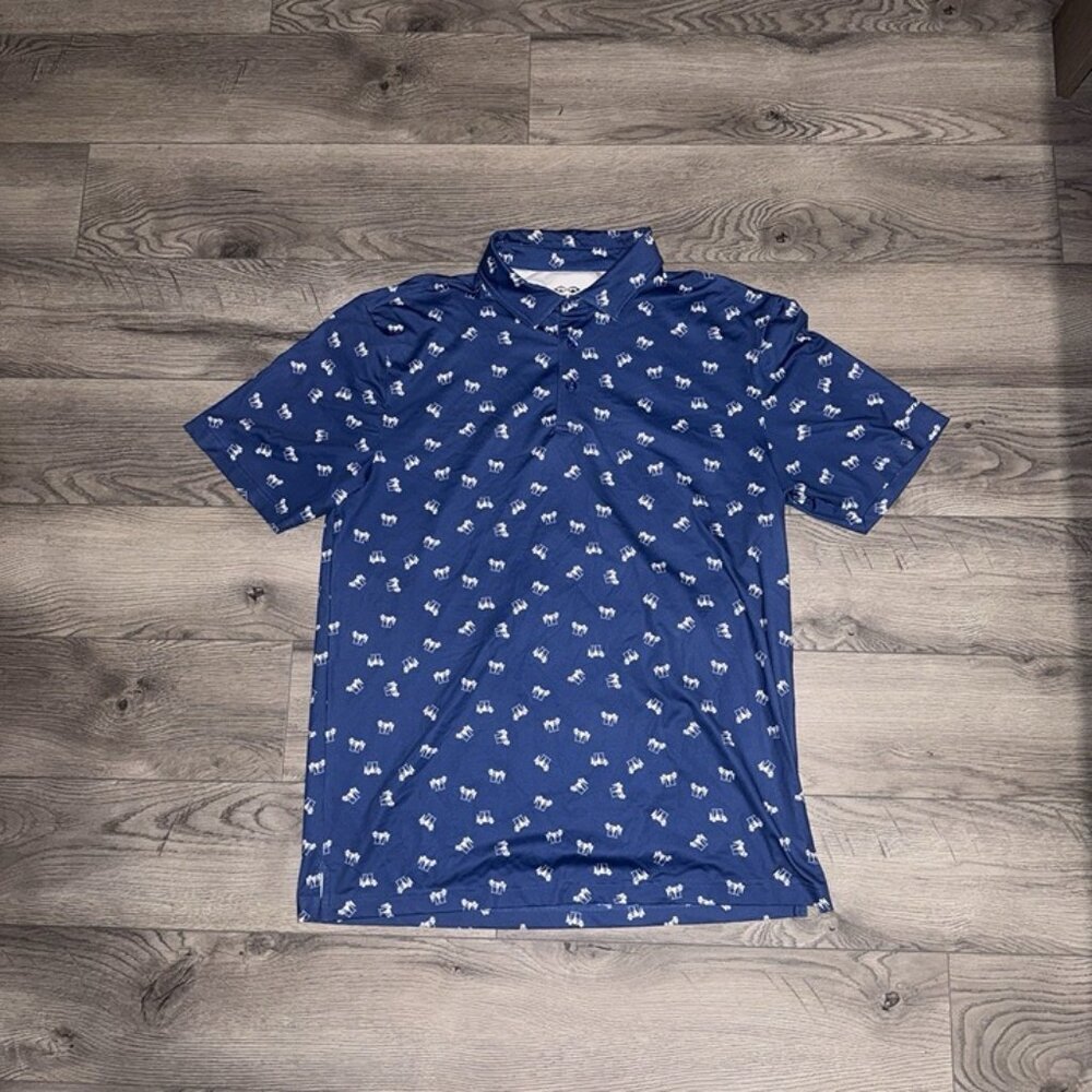 Snake Eyes Polo Shirt Performance‎ Golf Wicking Golf Cart Print Mens Size L